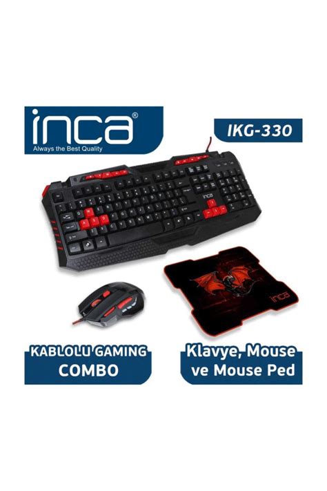 inca ikg 330 gaming oyuncu klavye mouse mouse pad seti